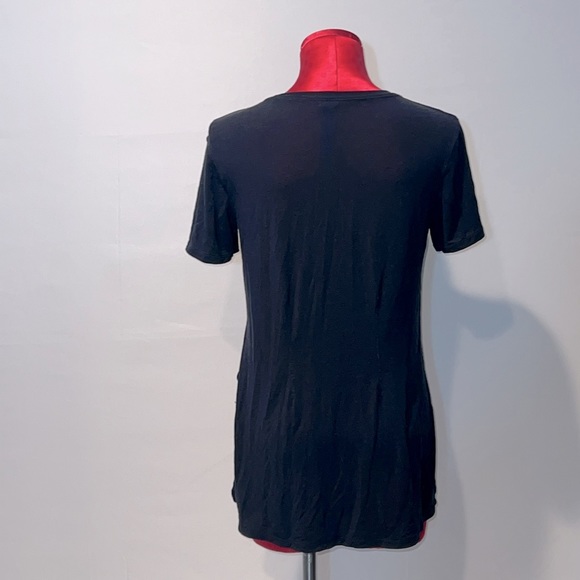 EN Dark Blue High/Low Soft T-Shirt! 10% Cashmere! - Picture 3 of 3